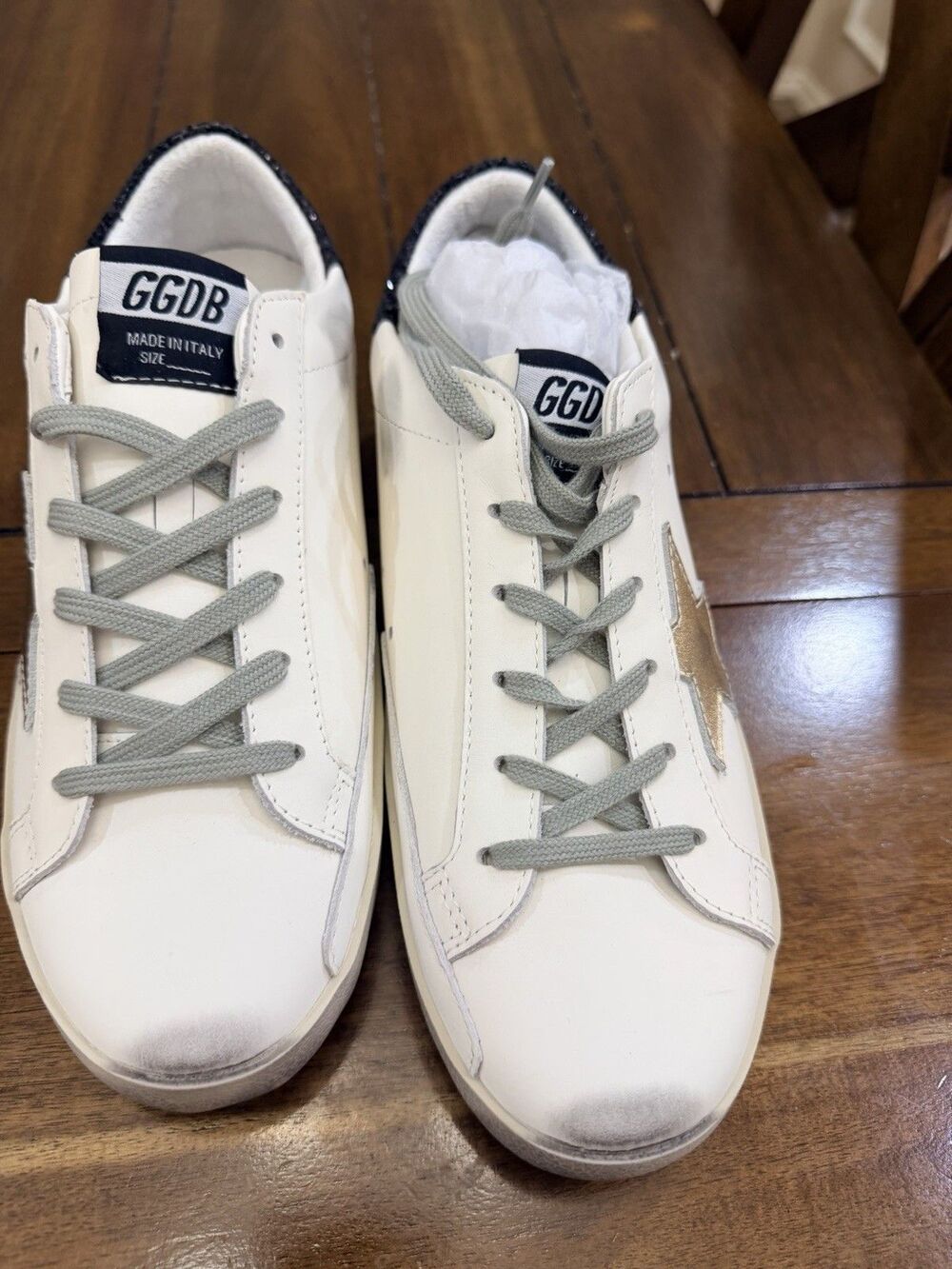 Golden Goose Superstar White Leather Low Top Sneakers G30WS590 Women Size 9